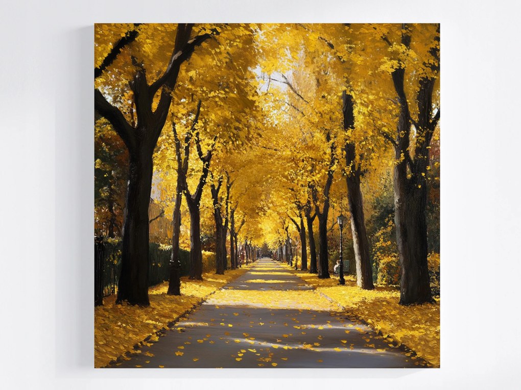 Canvas Vászonkép Tájkép Ősz Park Sikátor Ösvény Fa 80x80