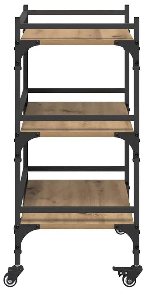 vidaXL Konyhai kocsi Artisan tölgy 50 x 35 x 75.5 cm Faanyag