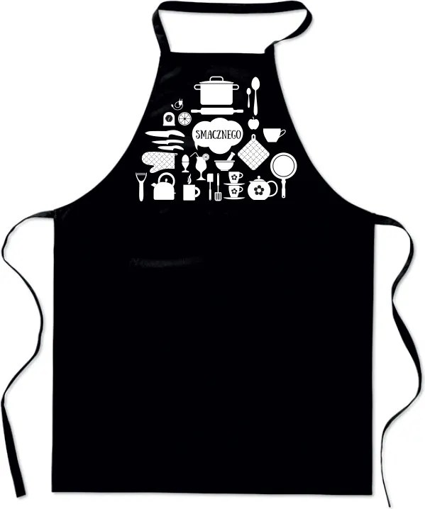 Fekete Kötény Nyomtatott Ízletes Női Szakács Pamut