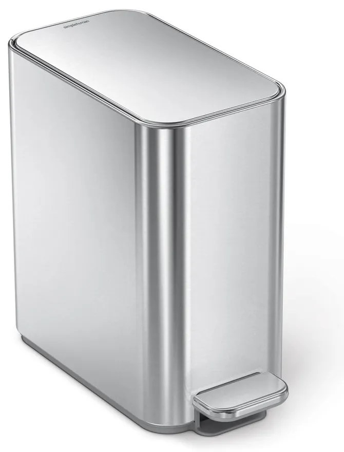 Matt ezüstszínű acél pedálos szemetes 5 l – simplehuman