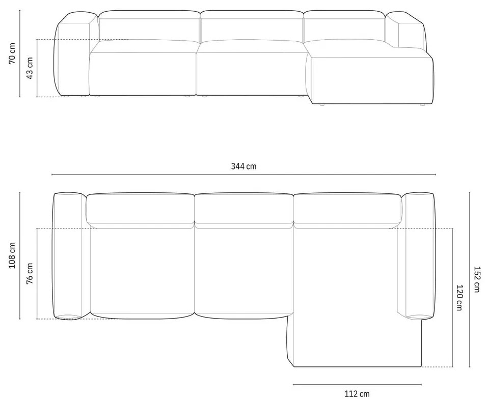 Zöld kordbársony sarokkanapé (jobb oldali-heverő résszel) Bergano – Cosmopolitan Design