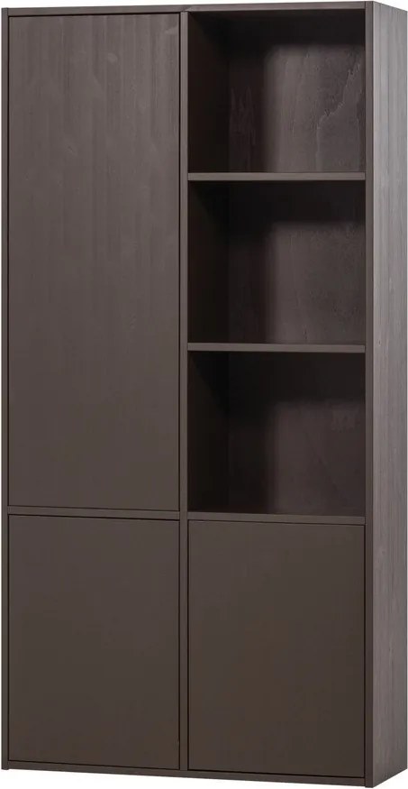 Sötétbarna borovi fenyő moduláris szekrény 108x215 cm Meggy – WOOOD