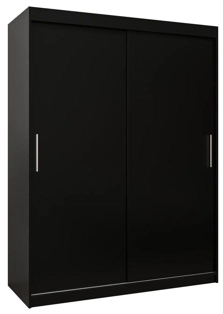 Ruhásszekrény 150 cm Toki (matt fekete + matt fekete). 1064822