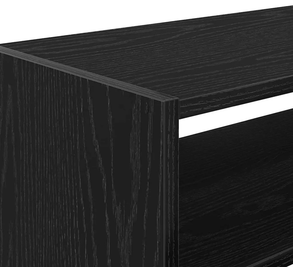 vidaXL cipőtartó állvány egymásra rakható fekete tölgy 60x30x30,5 cm