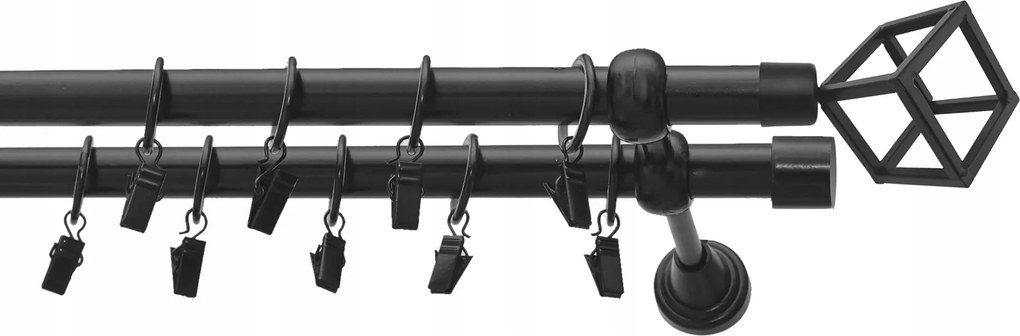 Fém függönykarnis dupla Premium 300 cm fehér loft csendes békák