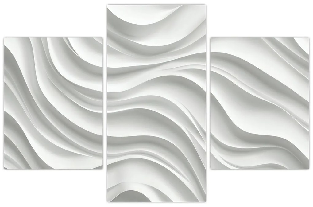 Kép - 3D fehér hullámok (90x60 cm)