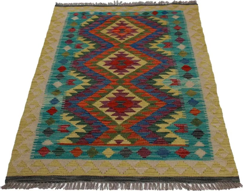 Kilim szőnyeg Chobi 144x97 kézi szövésű afgán gyapjú kilim