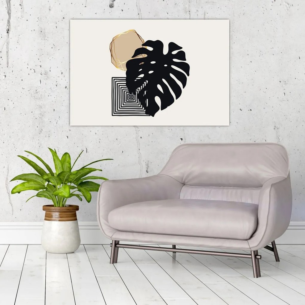 Kép - Absztrakció trópusi levelekkel N⁰2 (90x60 cm)