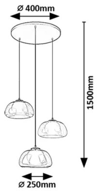 Rabalux 72276 - Csillár zsinóron ELOWEN 3xG9/5W/230V