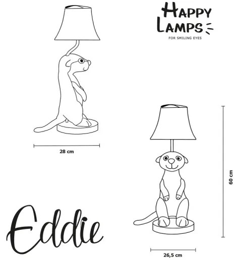 Happy Lamps - LED Asztali gyereklámpa EDDIE LED/5,4W/230V szurikáta