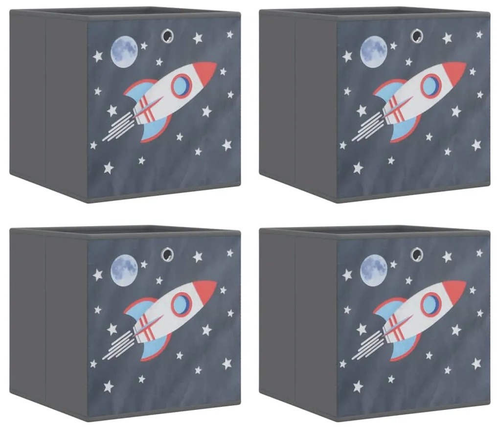 4db szürke nemszőtt szövet összecsukható tárolódoboz 32x32x32cm