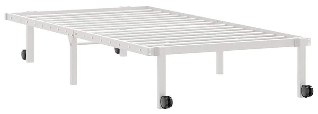 fehér acél ágykeret matrac nélkül összecsukható 90x200 cm