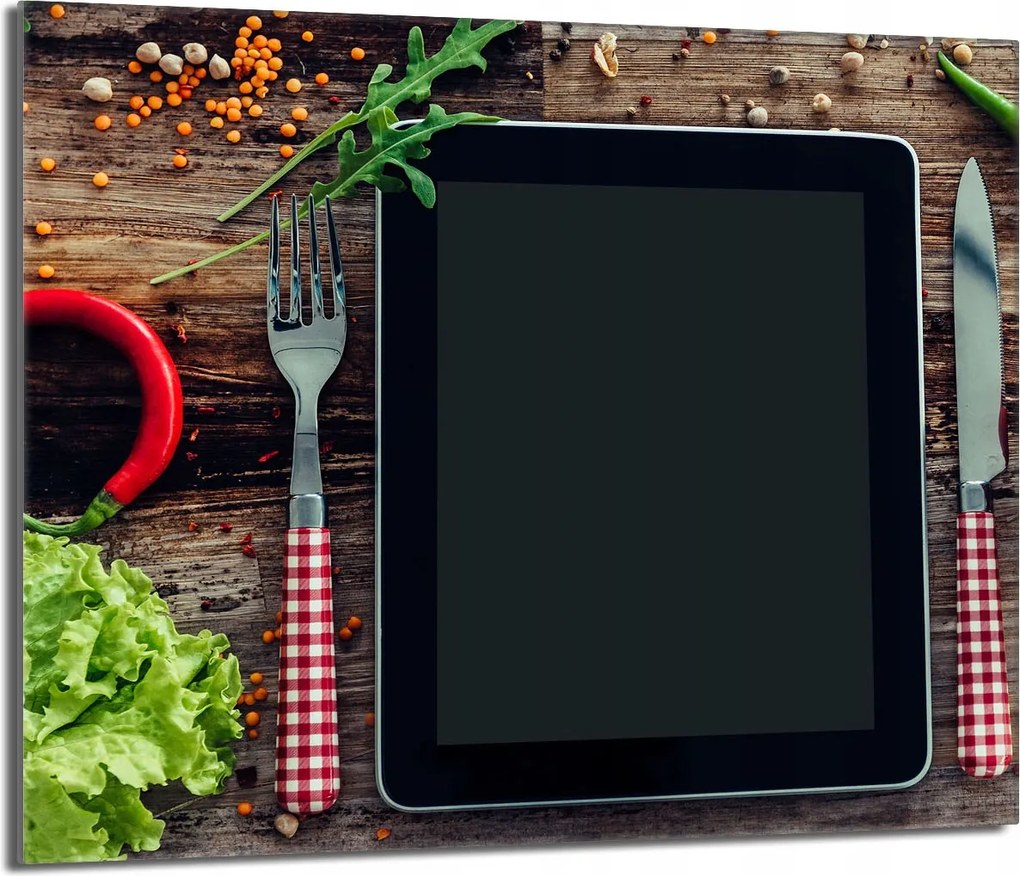 Üveg védőlap tűzhelyhez 60x52 Konyha a konyhába