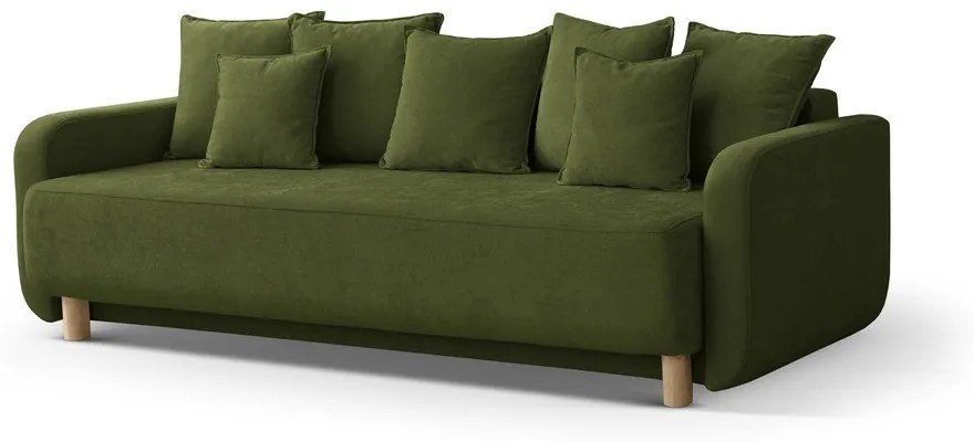 Zöld kinyitható tárolóhelyes kanapé 231 cm Elen – Micadoni