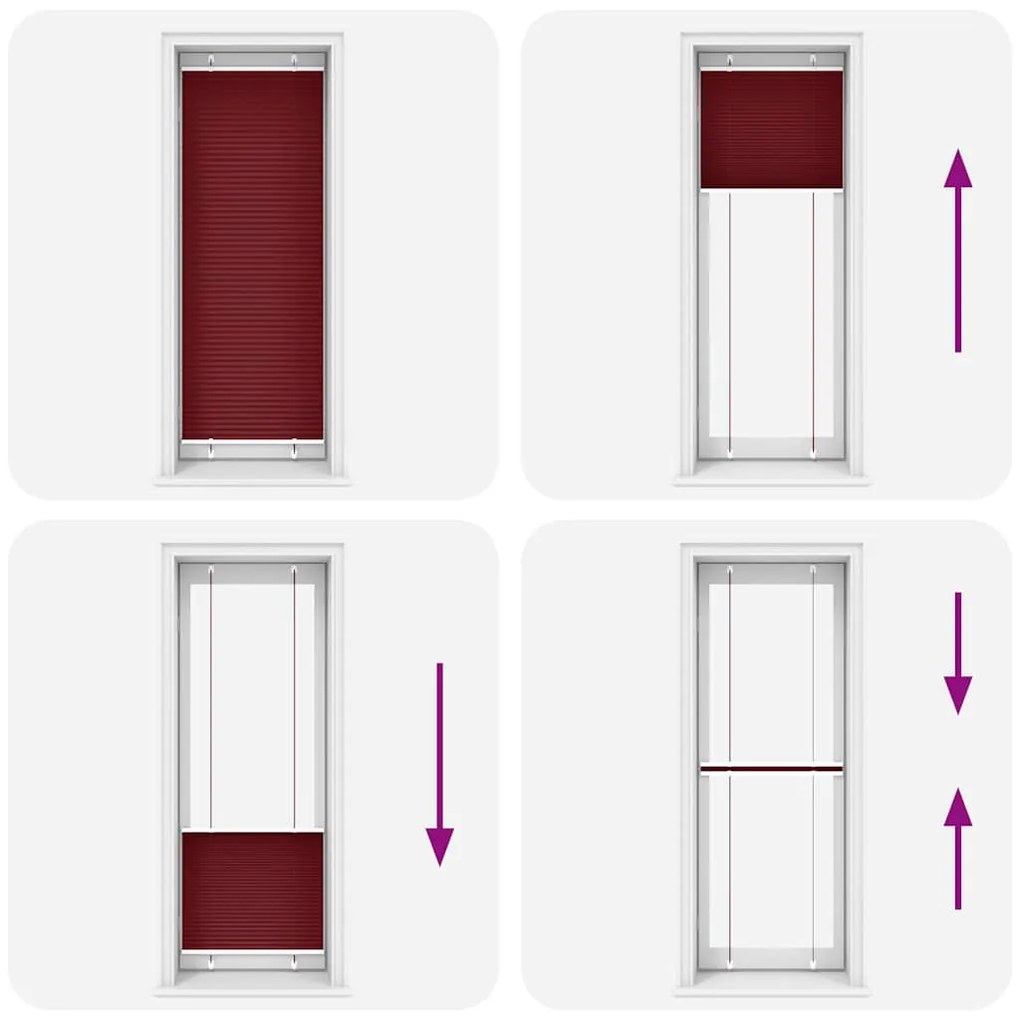 pliszírozott redőny Bordeaux piros 75x200 cm Szövetszélesség