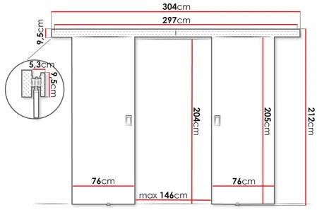 Tolóajtó Jowenton Duo 152 (arany craft tölgy) . 1104649