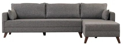 KORFU L-alakú sarokkanapé, jobb oldali, szürke