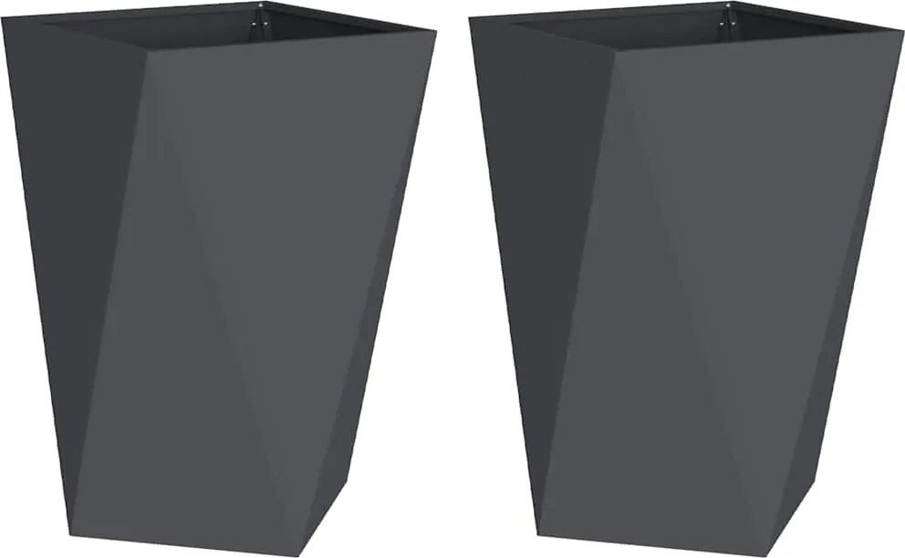 vidaXL Növénytartó 2 pcs Antracit 50 x 50 x 75 cm Acél
