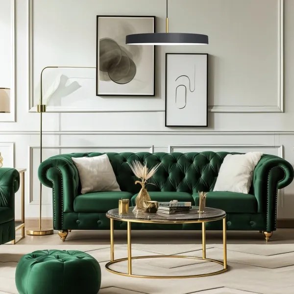 LED Csillár zsinóron DISC LED/38W/230V átm. 45 cm fekete