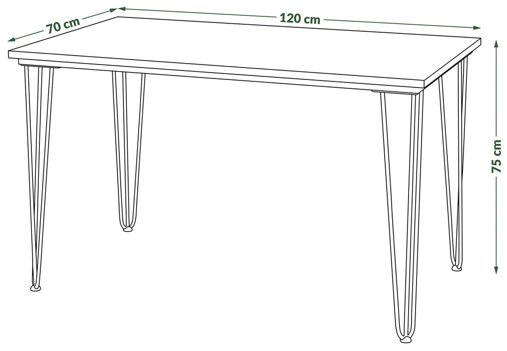 Mazzoni HAIRPIN Beton Világos Atelier - LOFT STÍLUSÚ ASZTAL KONYHÁBA/ÉTKEZŐBE/NAPPALIBA