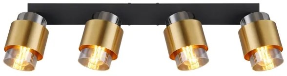 Globo 15560-4 - Spotlámpa MILLEY 4xE27/40W/230V fekete/réz