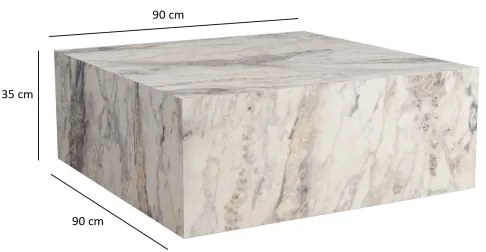 PRIZMA dohányzóasztal 35x90 cm, márványhatású dekor