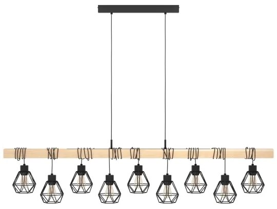 Eglo 44077 - TOWNSHEND kábeles csillár 9xE27/60W/230V