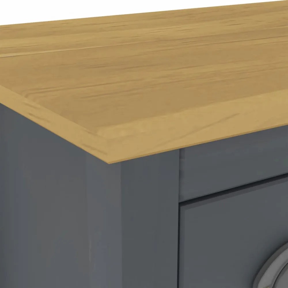 Hill range szürke tömör fenyőfa komód 130 x 37 x 80 cm