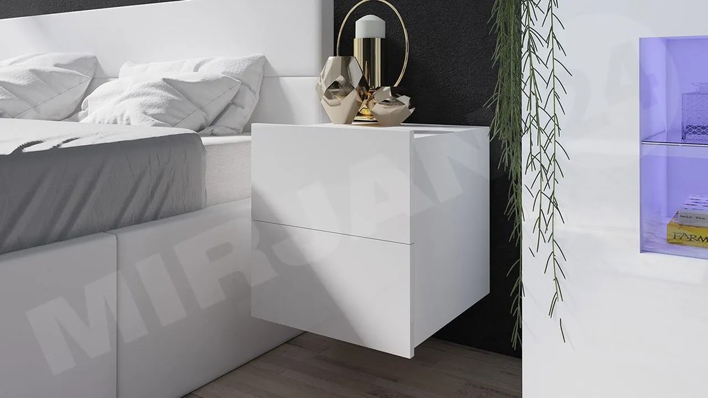 Éjjeliszekrény Brenali BR06 (fehér + fényes fehér). 1053838