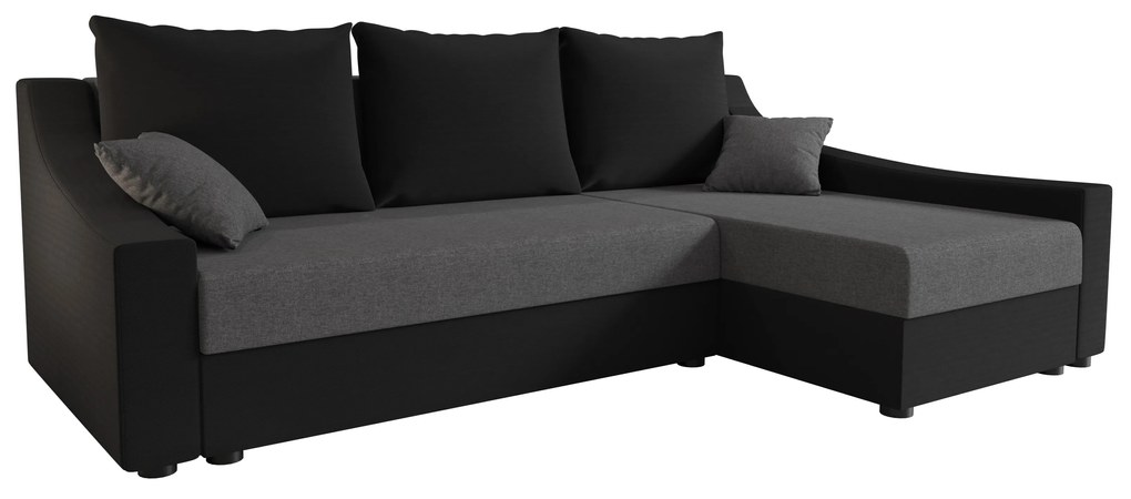 Sarok ülőgarnitúra Opal L (fekete + szürke) (J). 1057321
