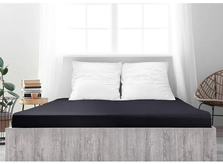 4Home Ideál jersey lepedő fekete, 100 x 200 cm, 100 x 200 cm