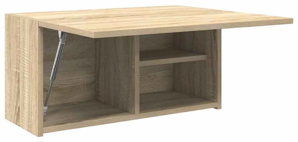 Sonoma tölgyszínű szerelt fa fali fürdőszobaszekrény 60x25x30cm