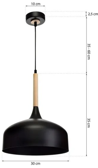 Csillár zsinóron TAYLOR 1xE27/60W/230V