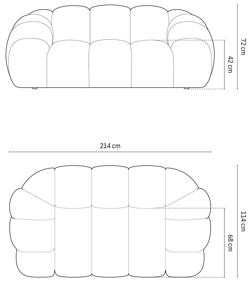 Zöld kanapé 214 cm Diana – Micadoni