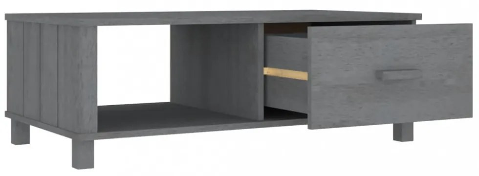 HAMAR sötétszürke tömör fenyőfa dohányzóasztal 100 x 55 x 35 cm