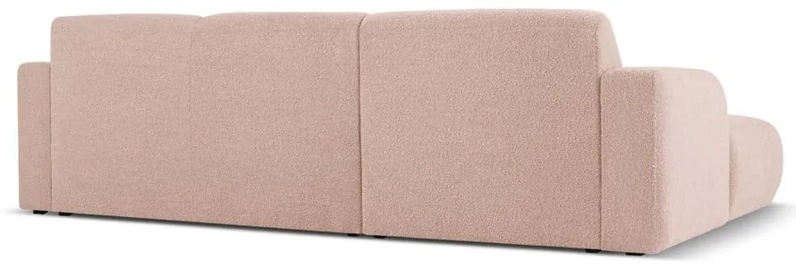 Rózsaszín buklé sarokkanapé (bal oldali) Molino – Micadoni Home