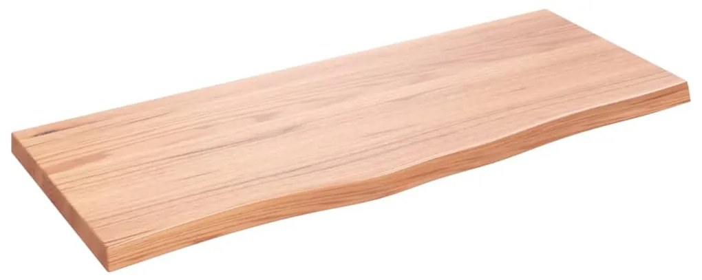 világosbarna kezelt tömör fa fürdőszobai pult 100x40x(2-4) cm