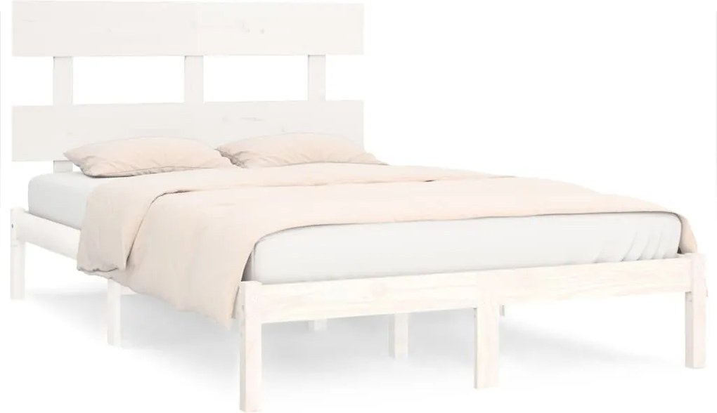 vidaXL fehér tömör fa ágykeret 200 x 200 cm