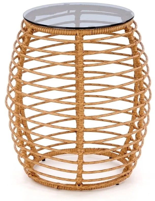 Barrel kerti asztal, rattan