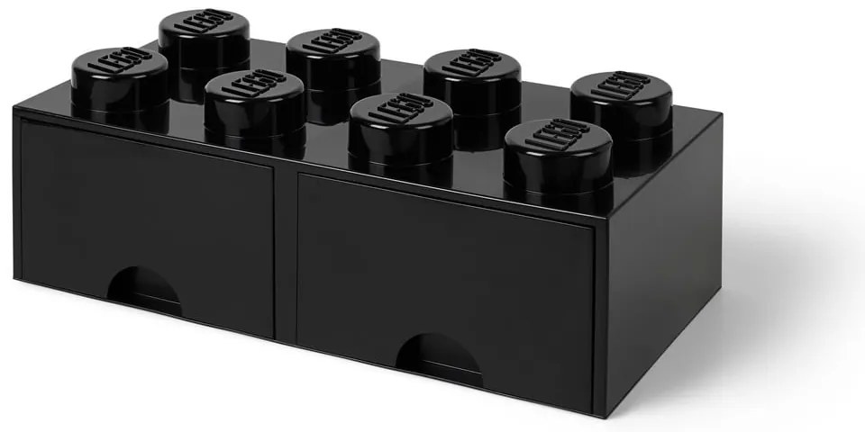 Négyszögeletes fekete tárolódoboz 2 fiókkal - LEGO®