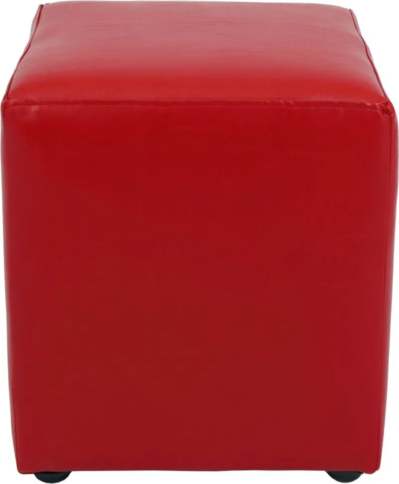 Cube puff - műbőr, piros - 21900 R