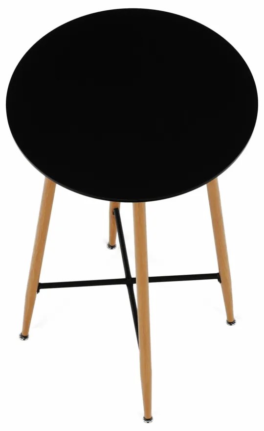 Bárasztal, fekete/tölgy, átmérő 60 cm, IMAM