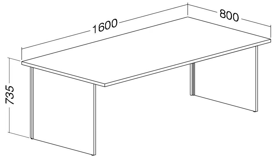 ProOffice A asztal 160 x 80 cm, cseresznye