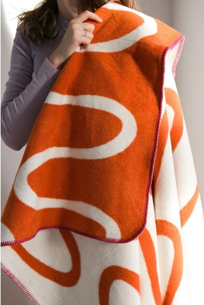 Narancssárga takaró 150x200 cm Swirl – noo.ma