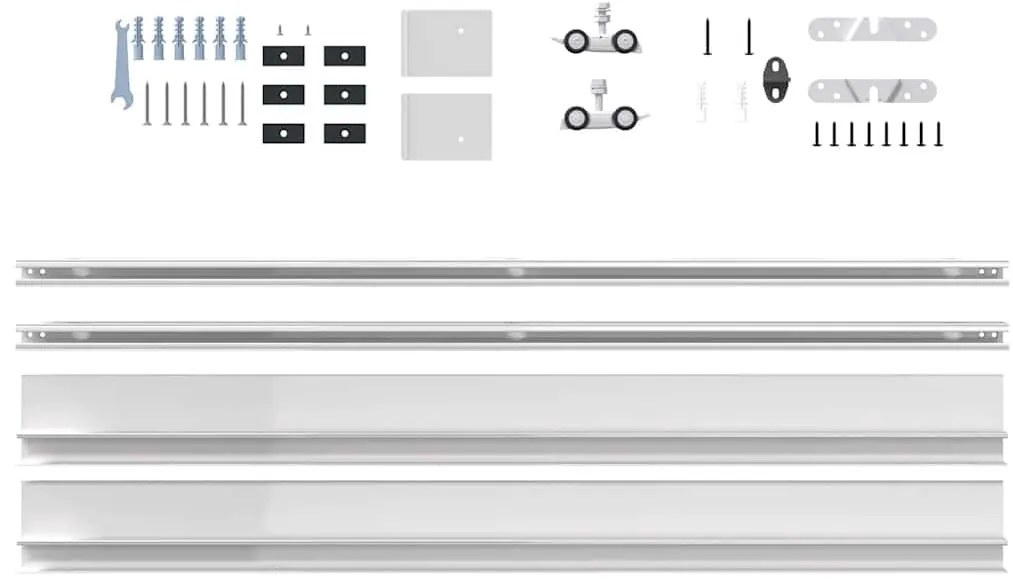 ezüst alumínium ötvözet tolóajtó fémszerelék készlet 183 cm