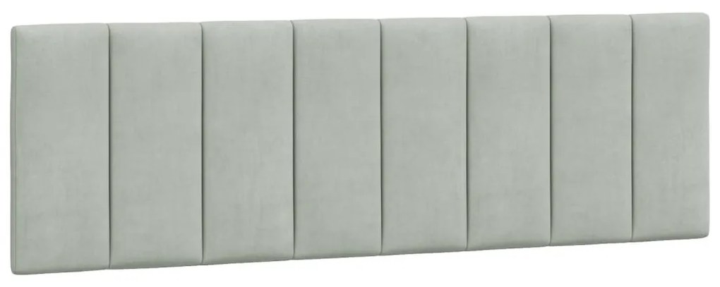 világosszürke bársony ágykeret LED-ekkel matrac nélkül Hanko 160 x 200 cm