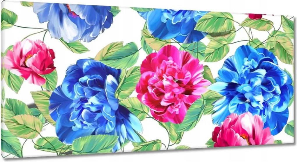 Vászonképek 115x55 Színes virágok Virágok