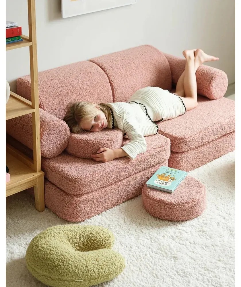 Zöld buklé párna gyerek kanapéhoz U – Wigiwama