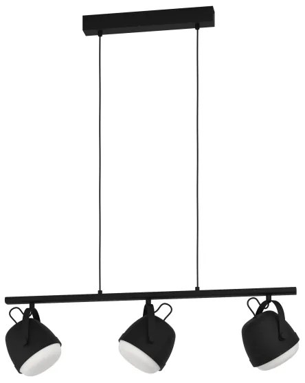Eglo 390046 - Csillár zsinóron UPANEMA 3xE27/28W/230V fekete