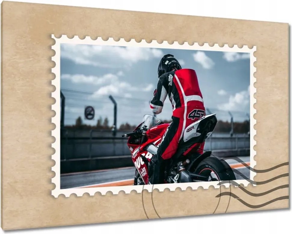 Vászonkép 60x40 Motorkerékpár a pályán
